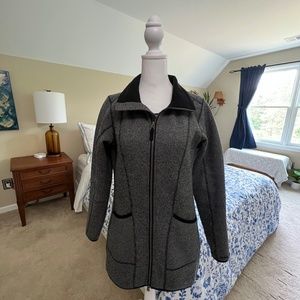 Women's Eddie Bauer Midi Charcoal Jacket with Black Trim Size XS